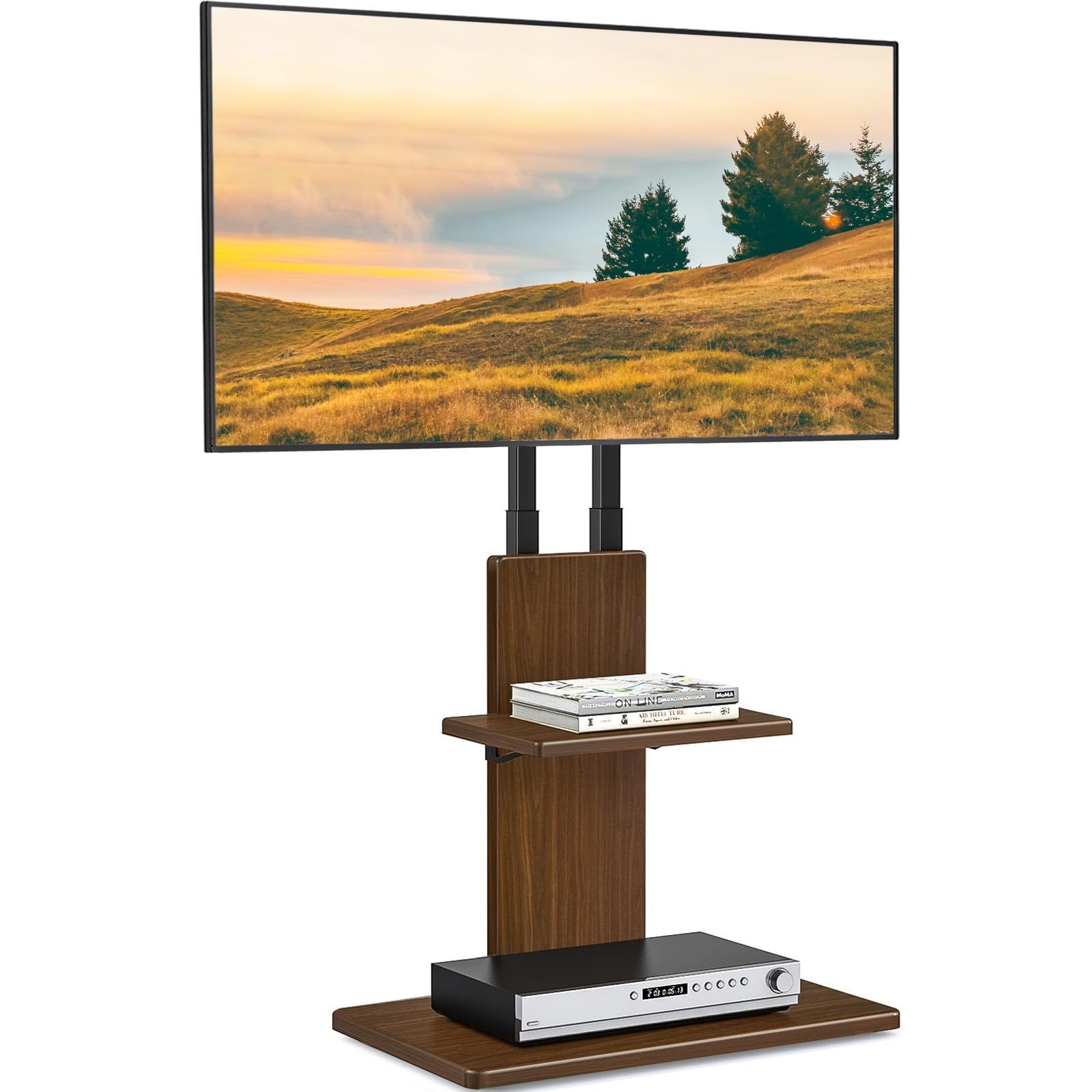 ロータイプ 耐荷重45kg テレビスタンド テレビスタンド 12段階高さ調節 32~70インチ対応 左右回転25° stand VESA100*100~600*400 tv 家用 tvスタンド 会社用 壁寄せ 木目調 Rfiver