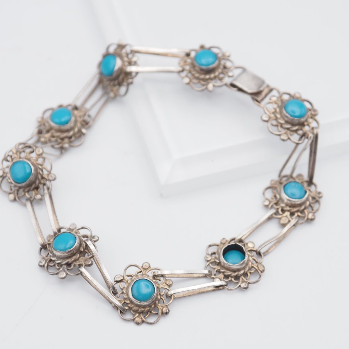 G528 ターコイズ トルコ石 ブレスレット デザイン ヴィンテージ 12月誕生石
