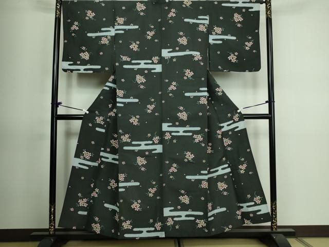 平和屋着物＊夏物 小紋 絽 霞間道 洗える着物 DAAV4440ud 平和屋着物