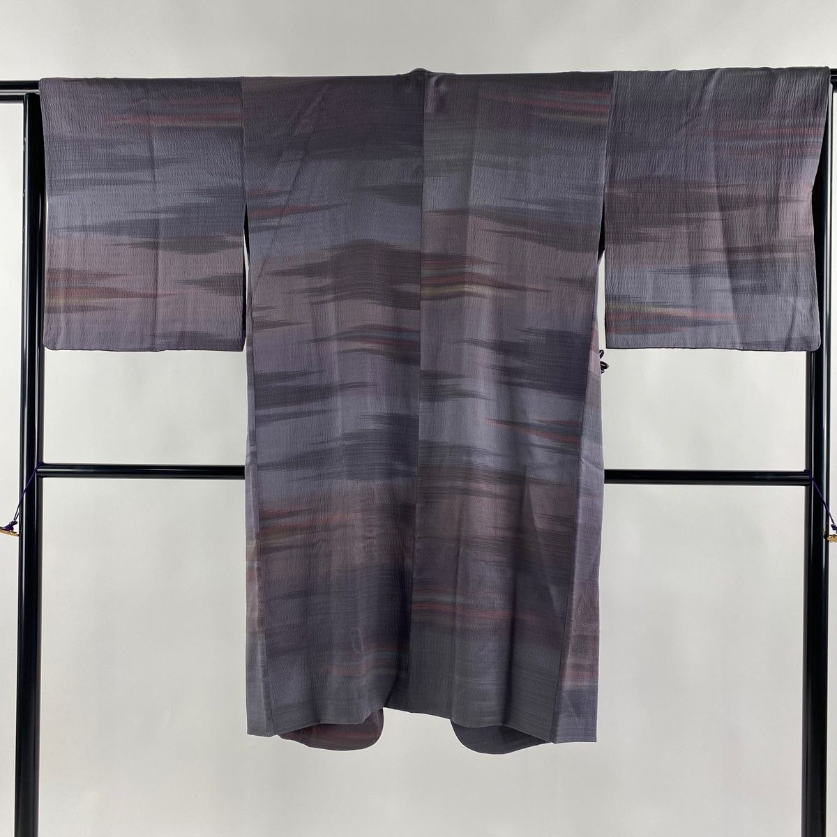 道中着 身丈108cm 裄丈64.5cm M 和装コート 着物衿 霞 ぼかし 灰紫 正絹