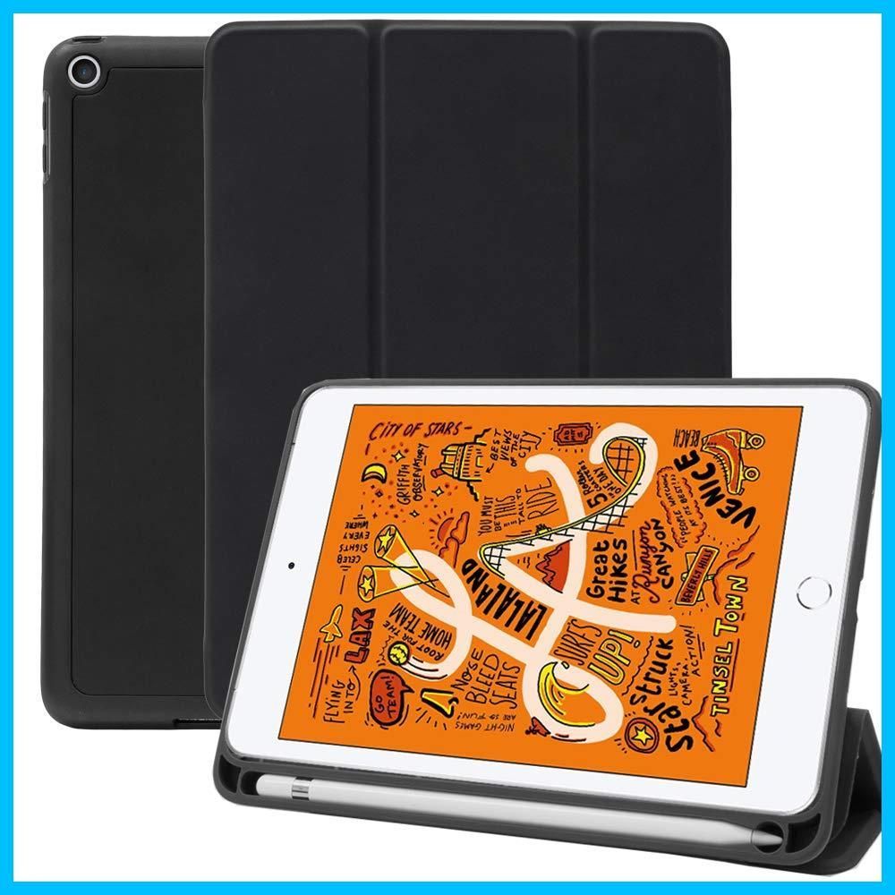 【人気商品】MS factory iPad mini 2019 mini5 用 ケース Apple Pencil 収納 耐衝撃 カバー アイパッド ミニ 第5世代 スマートカバー ソフト TPU オートスリープ ケースカバー ブラック 黒 IPDM5-S-HD