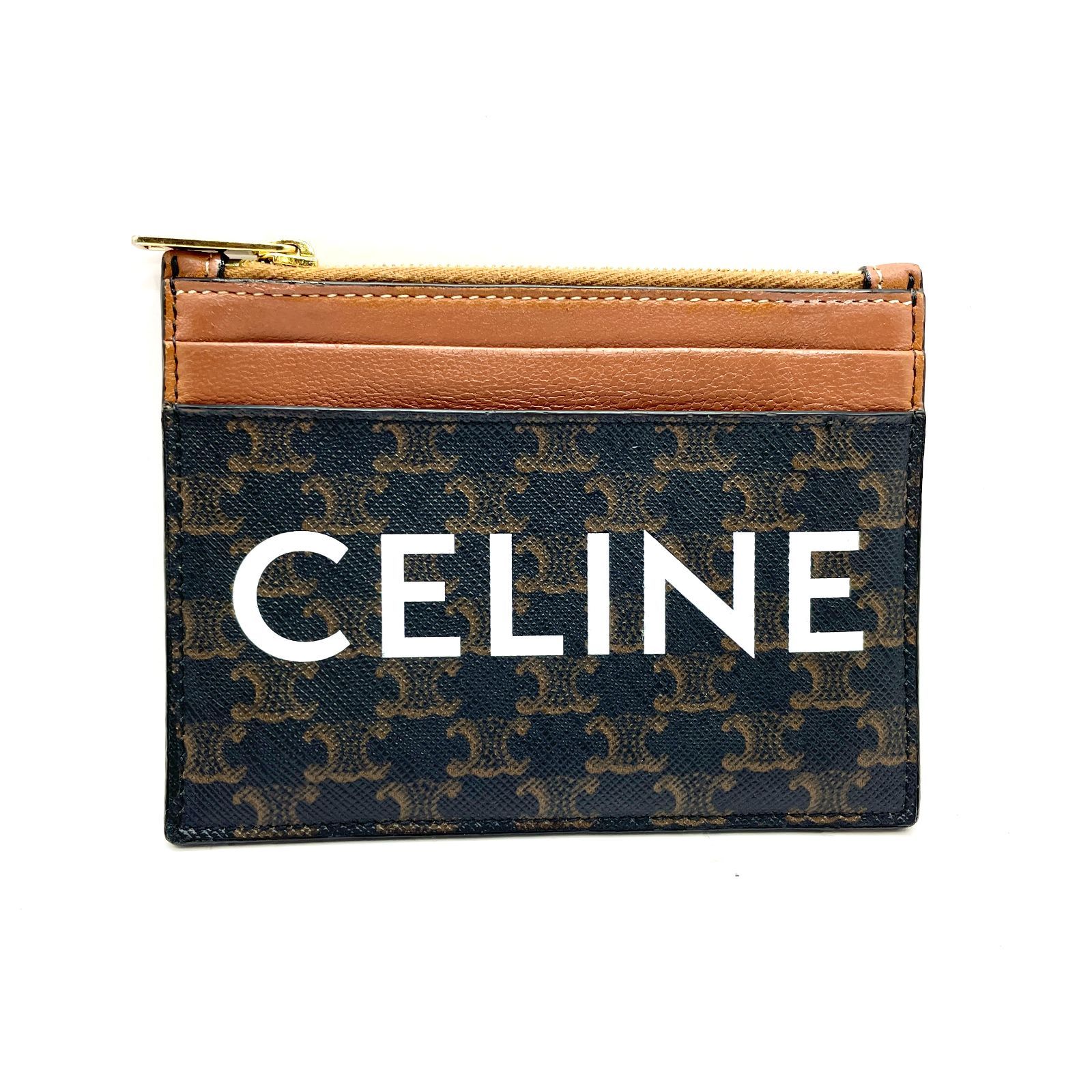 273】極美品 CELINE/セリーヌ トリオンフ マカダム柄 ブランドロゴ フラグメント カードホルダー コインケース 小銭入れ ブラウン -  メルカリ