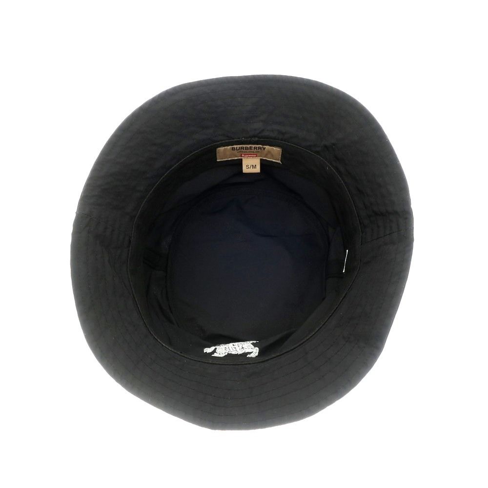Burberry×シュプリーム　ブラック バケットハット supreme×BURBERRY ブラック バケットハット S/M