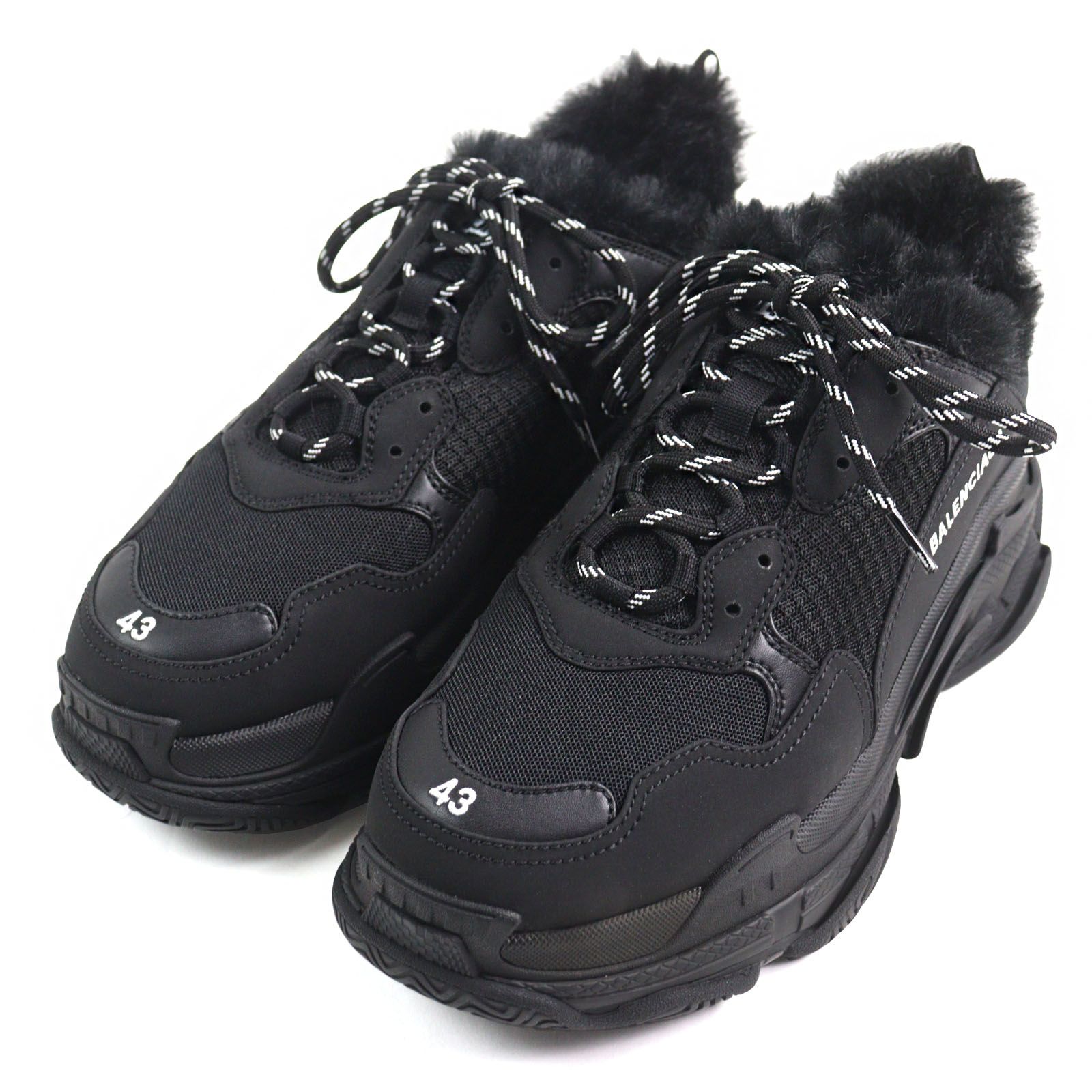 極美品○BALENCIAGA バレンシアガ 668563 TRIPLE S FUR トリプル