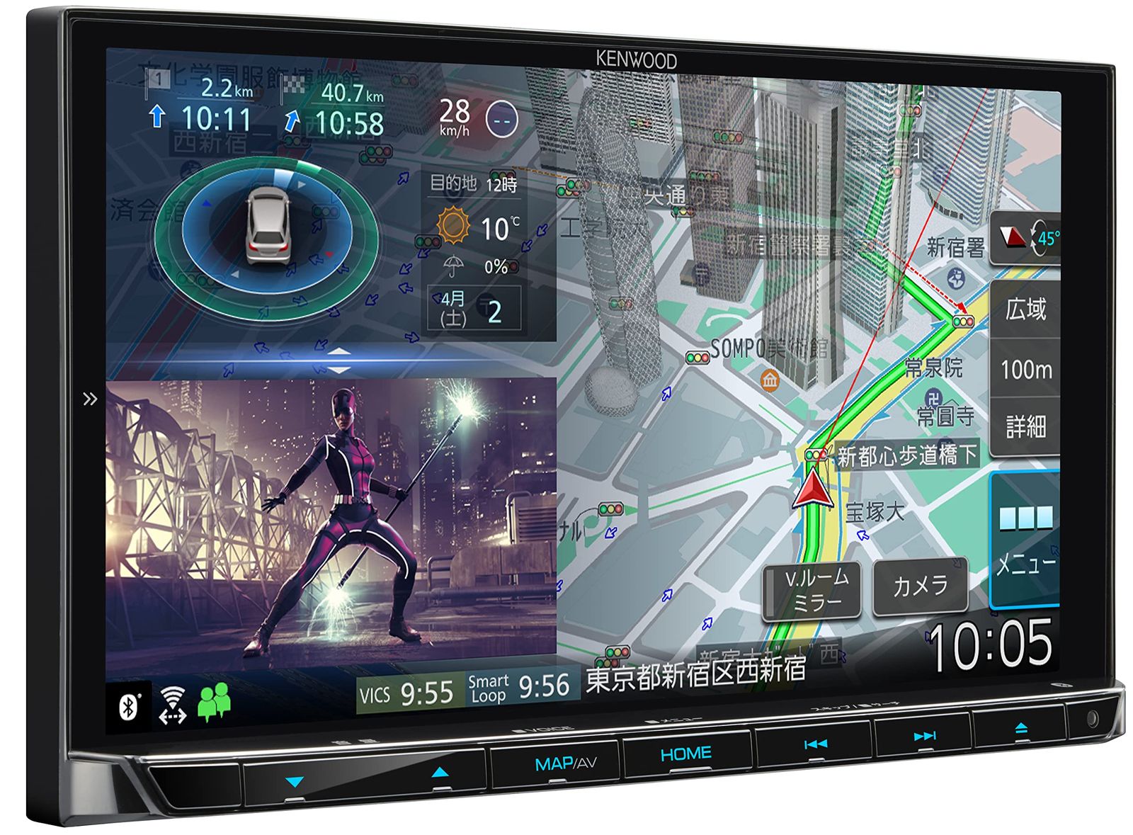 ケンウッド KENWOOD カーナビ 彩速 7インチ MDV-M809HD スマートフォンのハイビジョン映像を大画面で楽しめる ワイヤレスミラーリング新対応 ブラック 1 7インチ 180mm 1 Mシリーズ マスターモデル