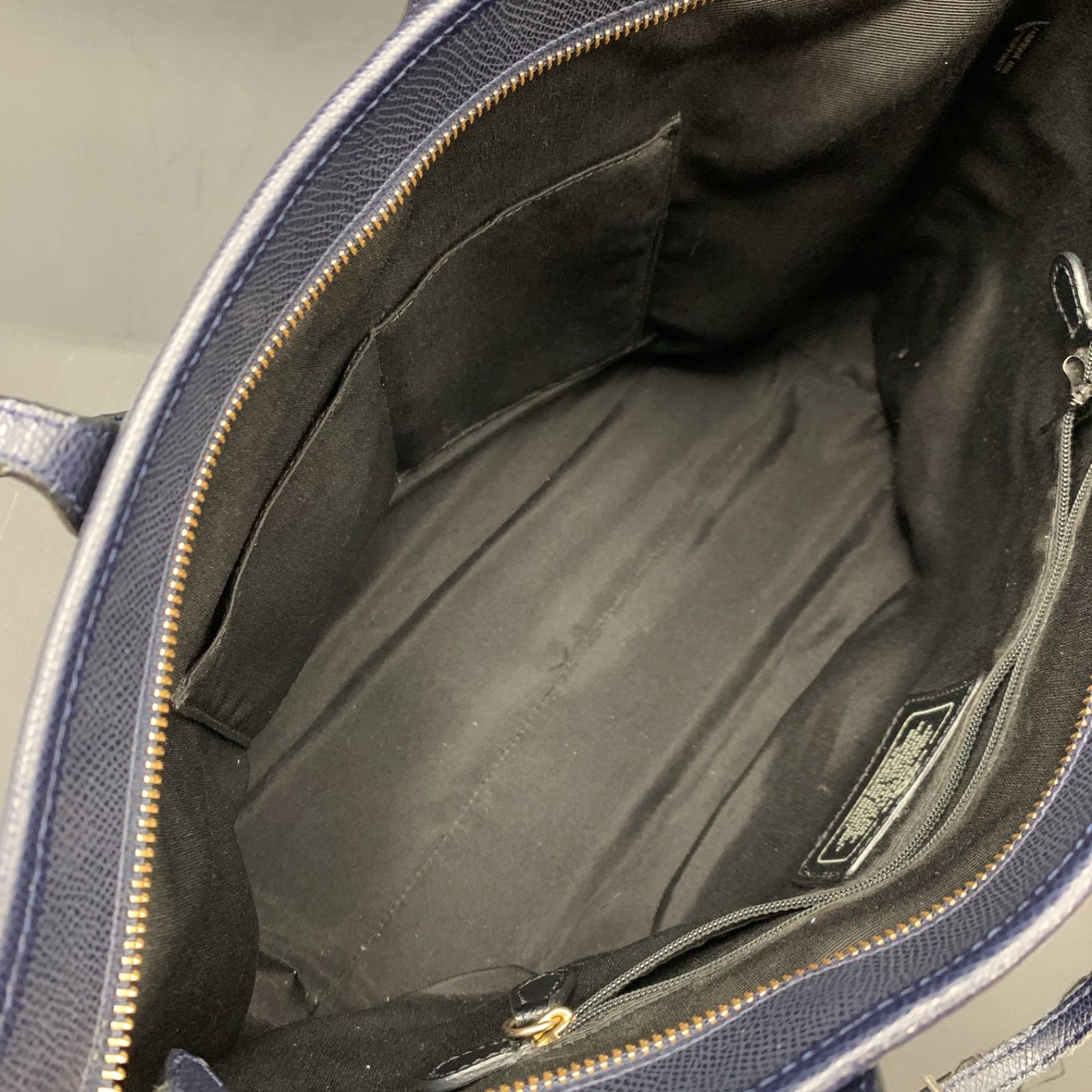 85 COACH コーチ レザー トートバッグ 36875 ネイビー レディース