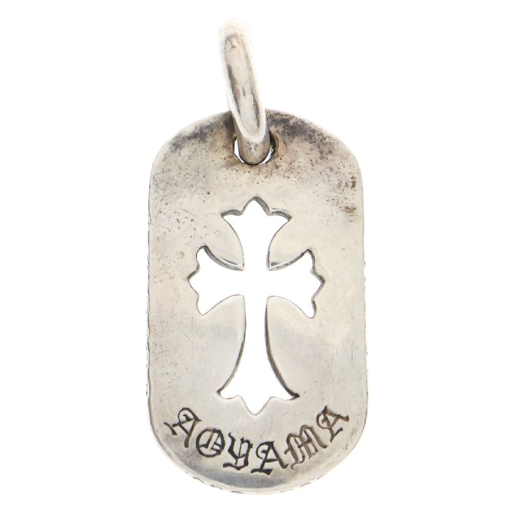 CHROME HEARTS クロムハーツ D TAG SML CO CRS 青山 ドッグタグ スモール カットアウトクロス ネックレストップ シルバー