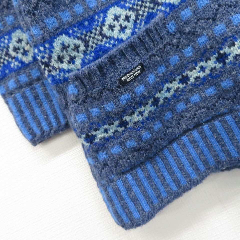 JAMIESON’S◆ニット・セーター(厚手)/--/ウール/BLU/総柄 英国ニットのJAMIESON'S(ジャミーソンズ) – ZABOU BLOG