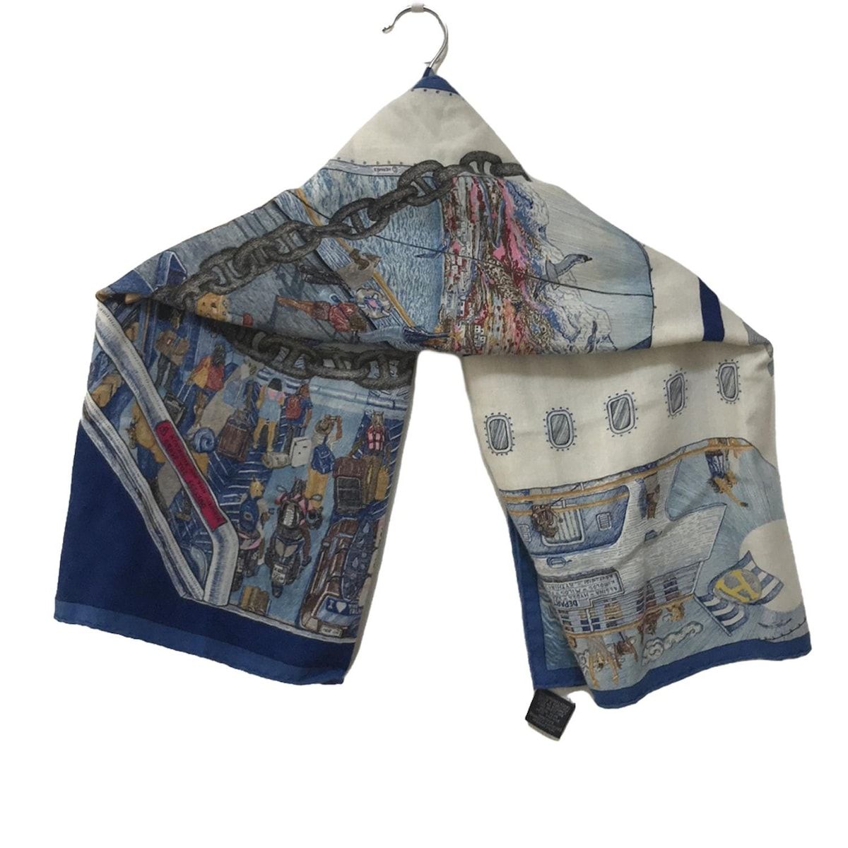 エルメス カレH100 FerryTales ショール マリン カシミヤ/シルク エルメス カレH100 FerryTales ショール マリン カシミヤ/シルク