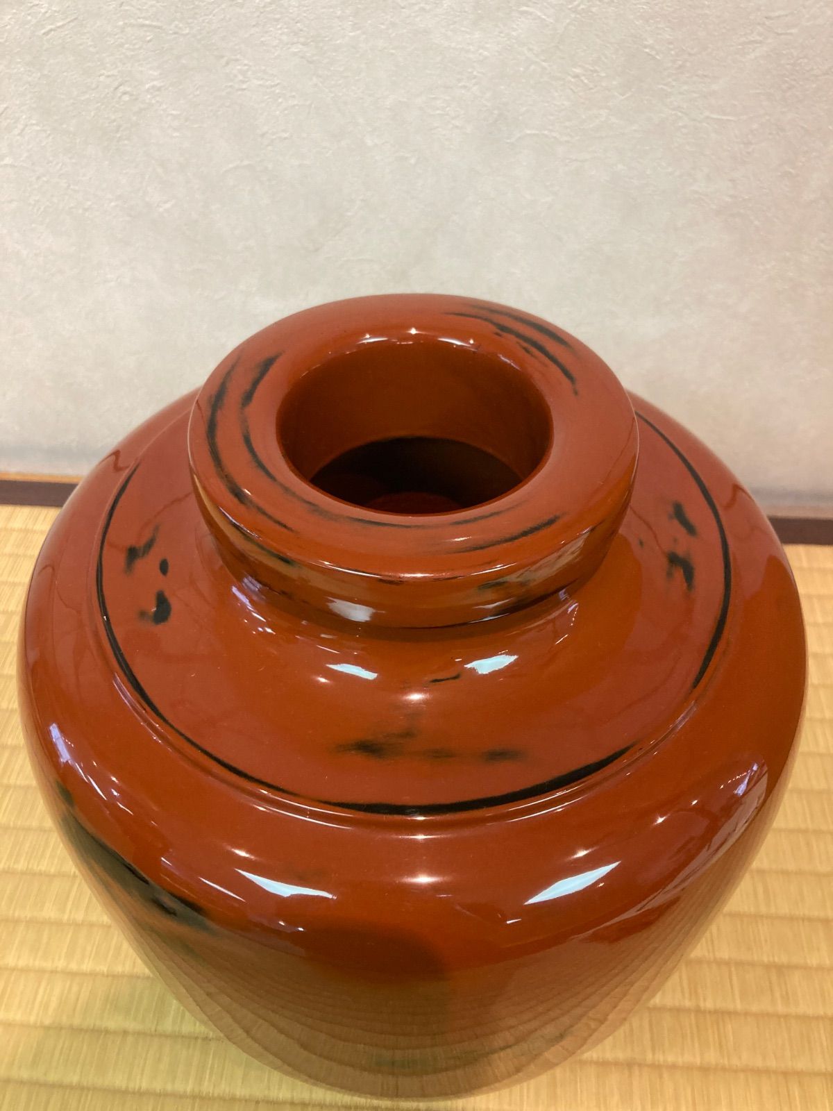くりぬき木製 根来塗