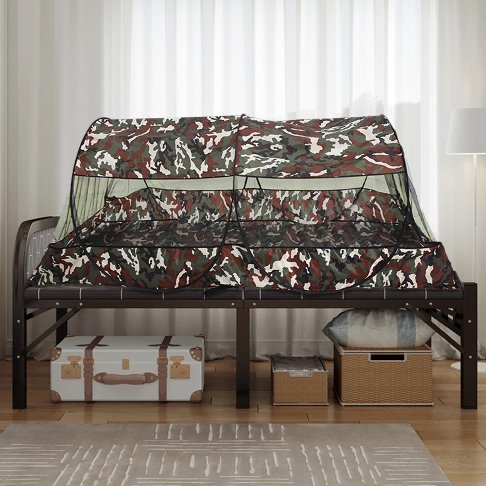 数量 底付き 防水 1-2人用 ポップアップ式 折りたたみ コット 虫除け 蚊対策 テント 通気 メッシュ 大きい ソロキャンプ モスキートネット 車中泊 タープ泊 キャンプ 露天泊 CLUB 蚊帳 お花見 等のアウトドア場所に適用 LEISURE