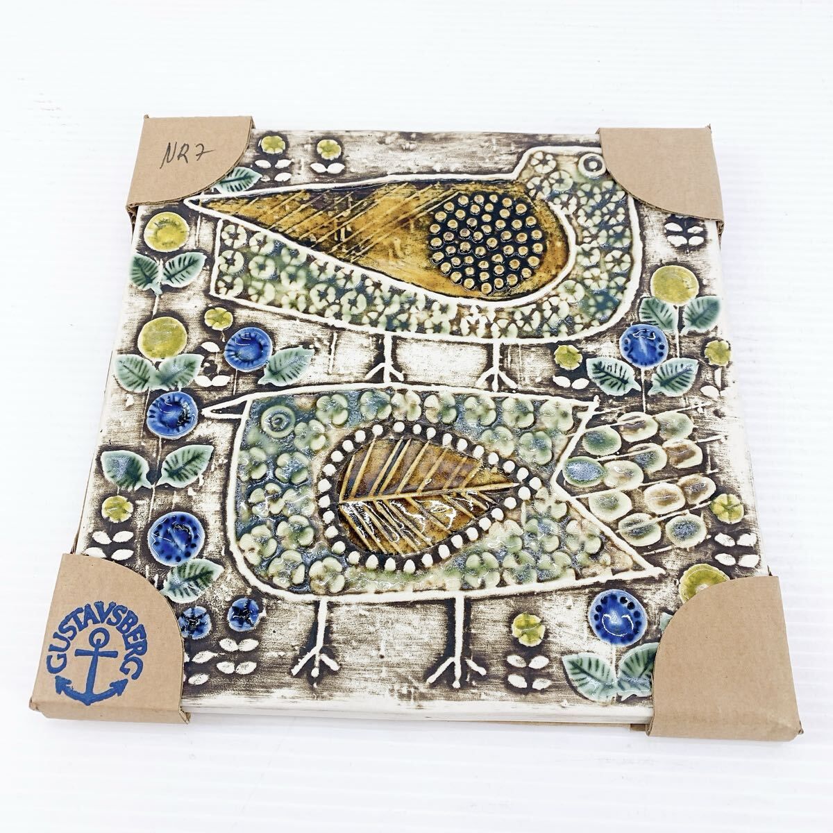 Lisa Larson リサ ラーソン GUSTAVSBERG グスタフスベリ 陶板 二羽の鳥 鳥