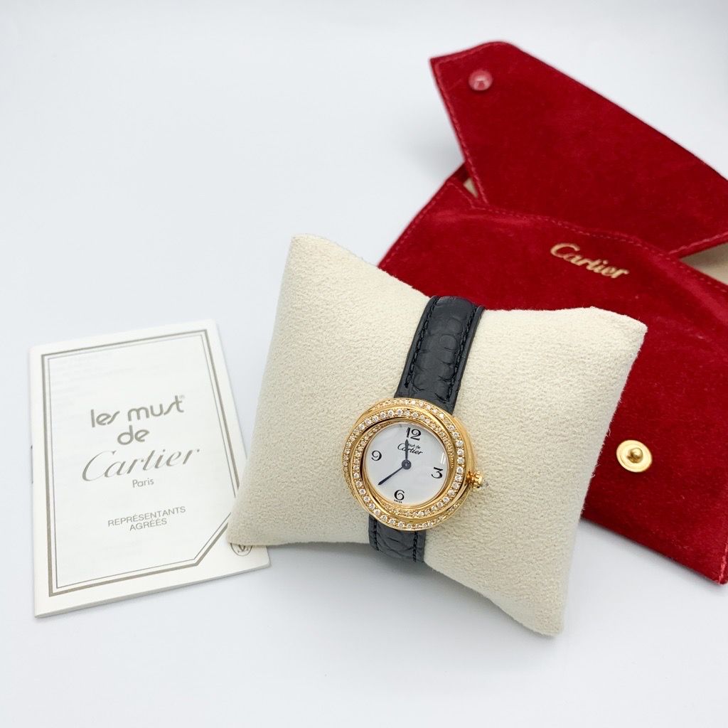 仕上済/ベルト2種】カルティエ トリニティ SM 飛びアラビア文字盤  