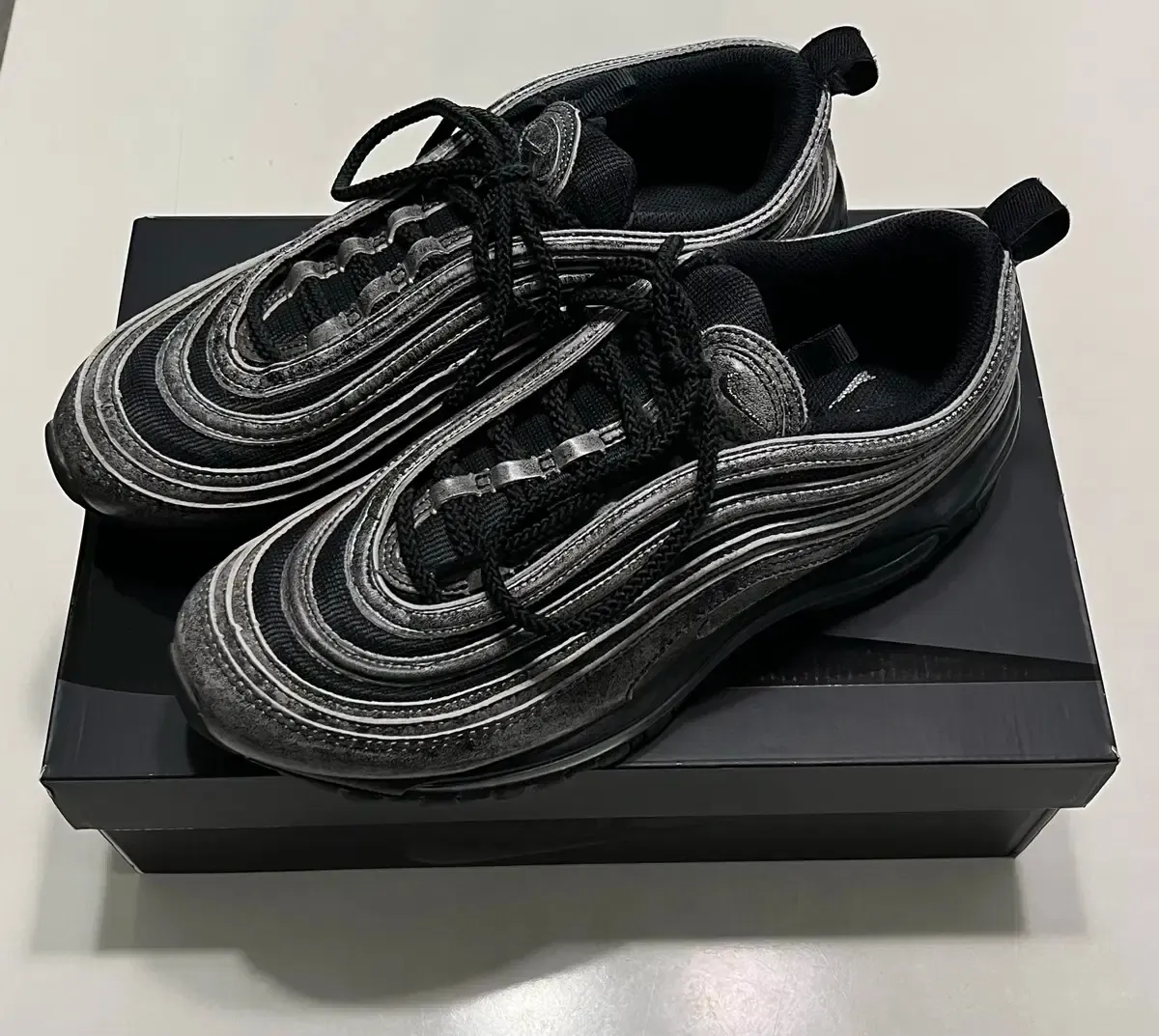 新品 24.5cm NIKE コムデギャルソン エアマックス 97 ブラック 2 24.5 