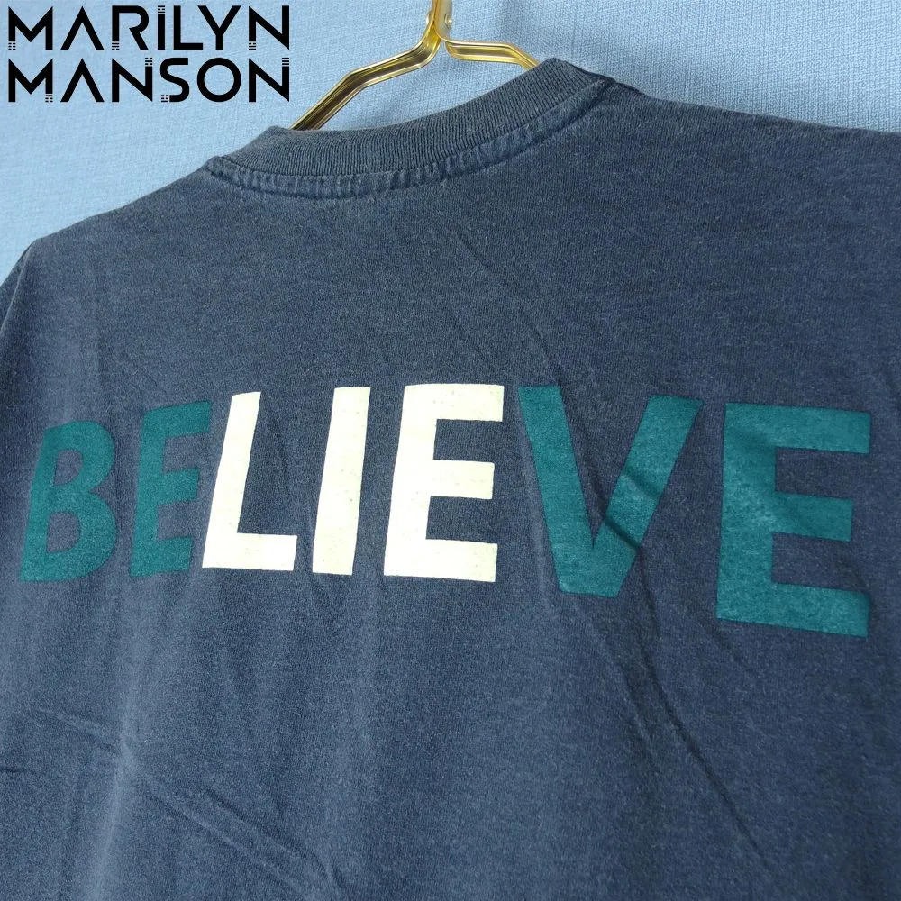 126 MARILYN MANSON マリリンマンソン Tシャツ USA製 半袖 BELIEVE ブラック 美品 ロックバンド ロックT バンドT  キリスト メンズ レディース ユニセックス ロック パンク 人気バンド フェス ミュージックT レア  稀少|mercariメルカリ官方指定廠商|Bibian比比昂代買代購