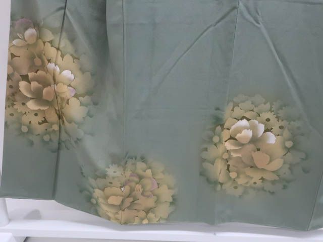 【着物】 付下げ 花文 金彩 作家物 落款入り 身丈約147.5cm 裄丈約66.5cm 25z05-2640 一輝堂】【着物】 付下げ 花文 金彩 作家物 落款入り 身丈約147.5cm 裄
