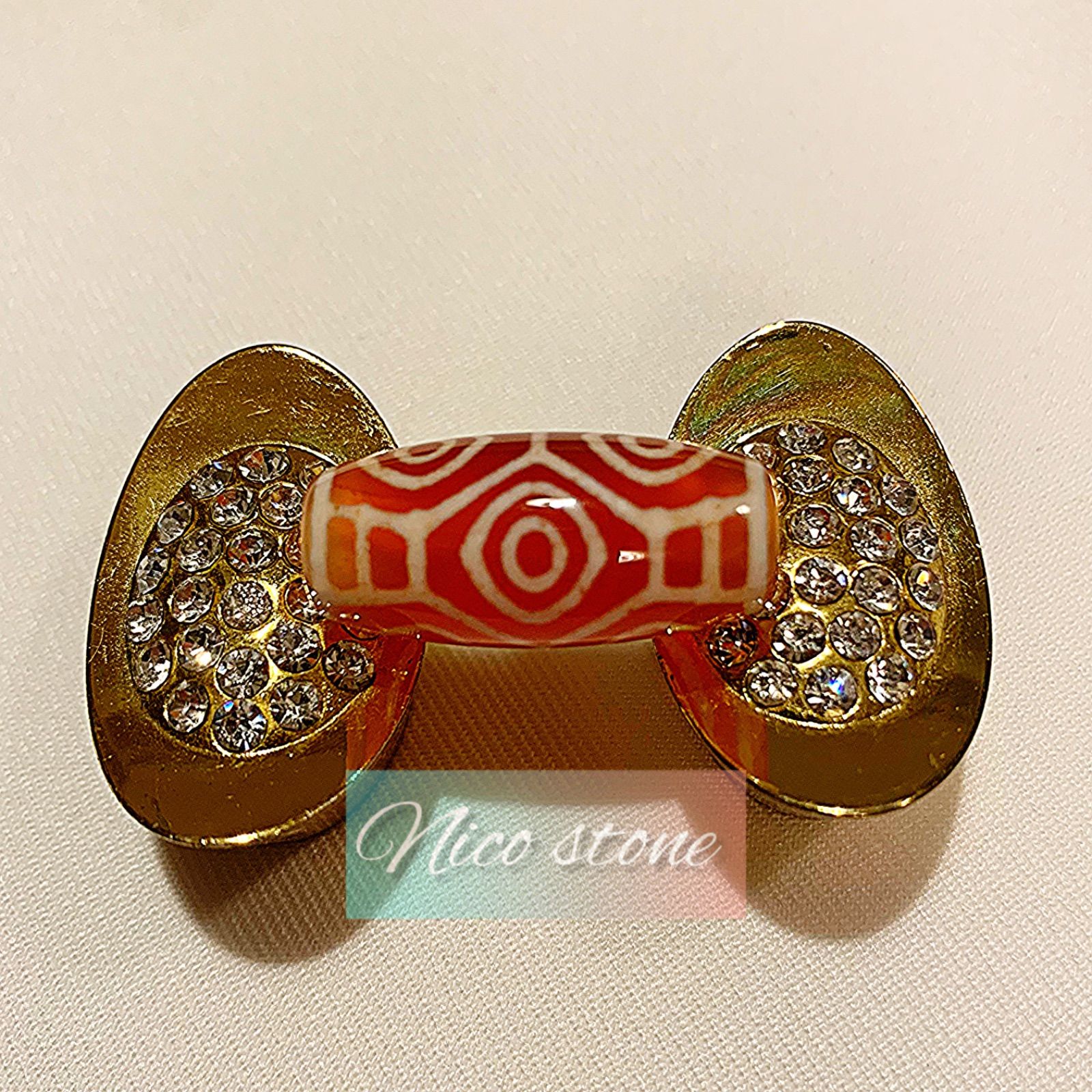 チベット老玉髄天珠】龍眼天珠☆約12×25mm☆希少なレッド - メルカリ