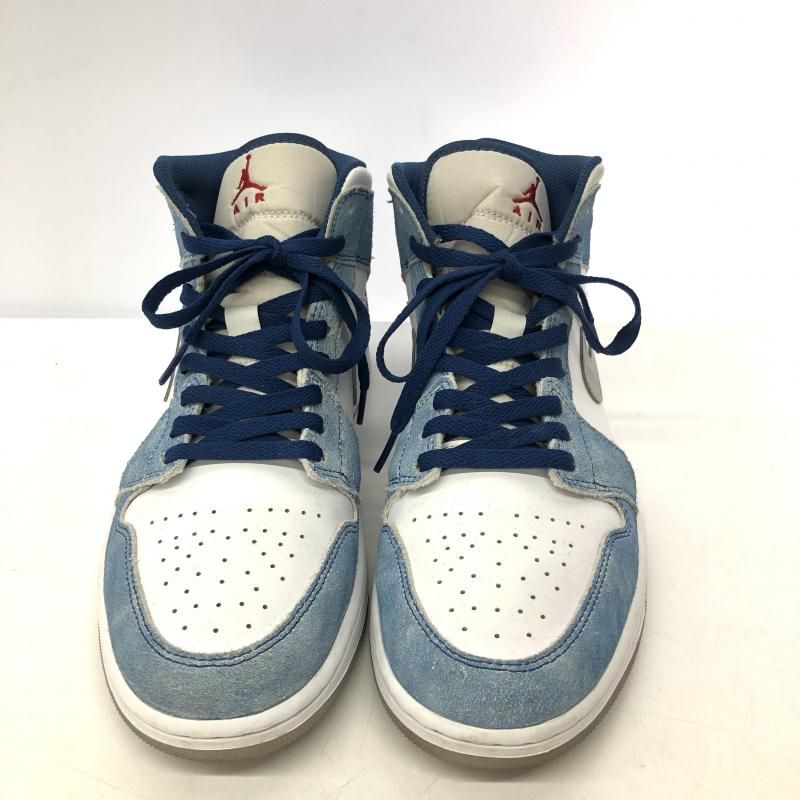 中古】NIKE AIR JORDAN 1 MID SE White/Hyper Royal/Red 28.5cm DN3706
