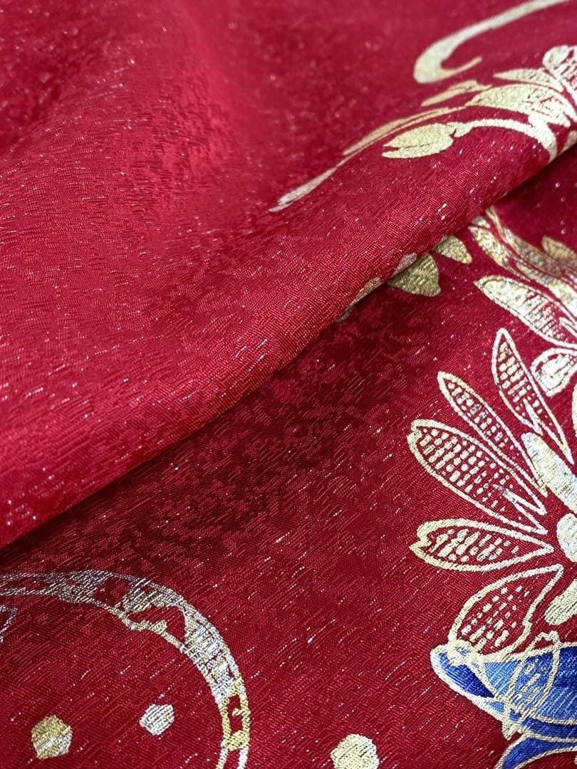 振袖 仮絵羽 舞台衣装 正絹 刺繍 金彩 銀彩 未仕立て品 八掛付き 