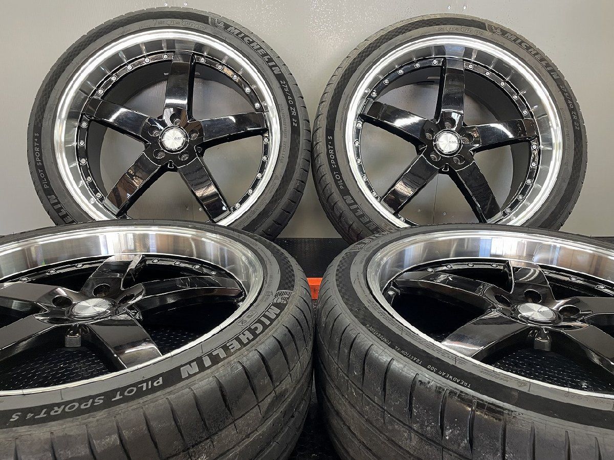走行短め MICHELIN PILOT SPORT4 S 275 40R22 夏タイヤ LOXARNY グラスターファイブ 22インチ 9J5HPCD114.3 38 レクサス RX等 STC003