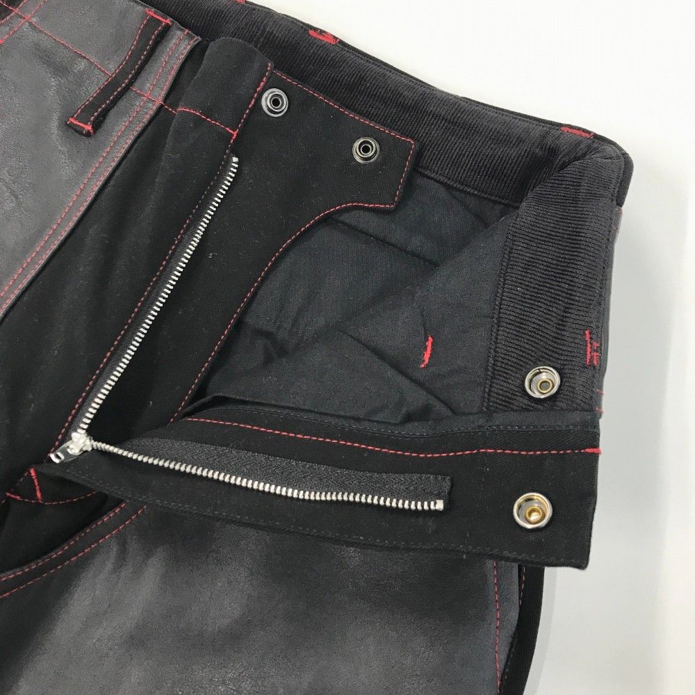 マックスフリッツ Motorimoda ハーフレザーパンツ ブラック系 48