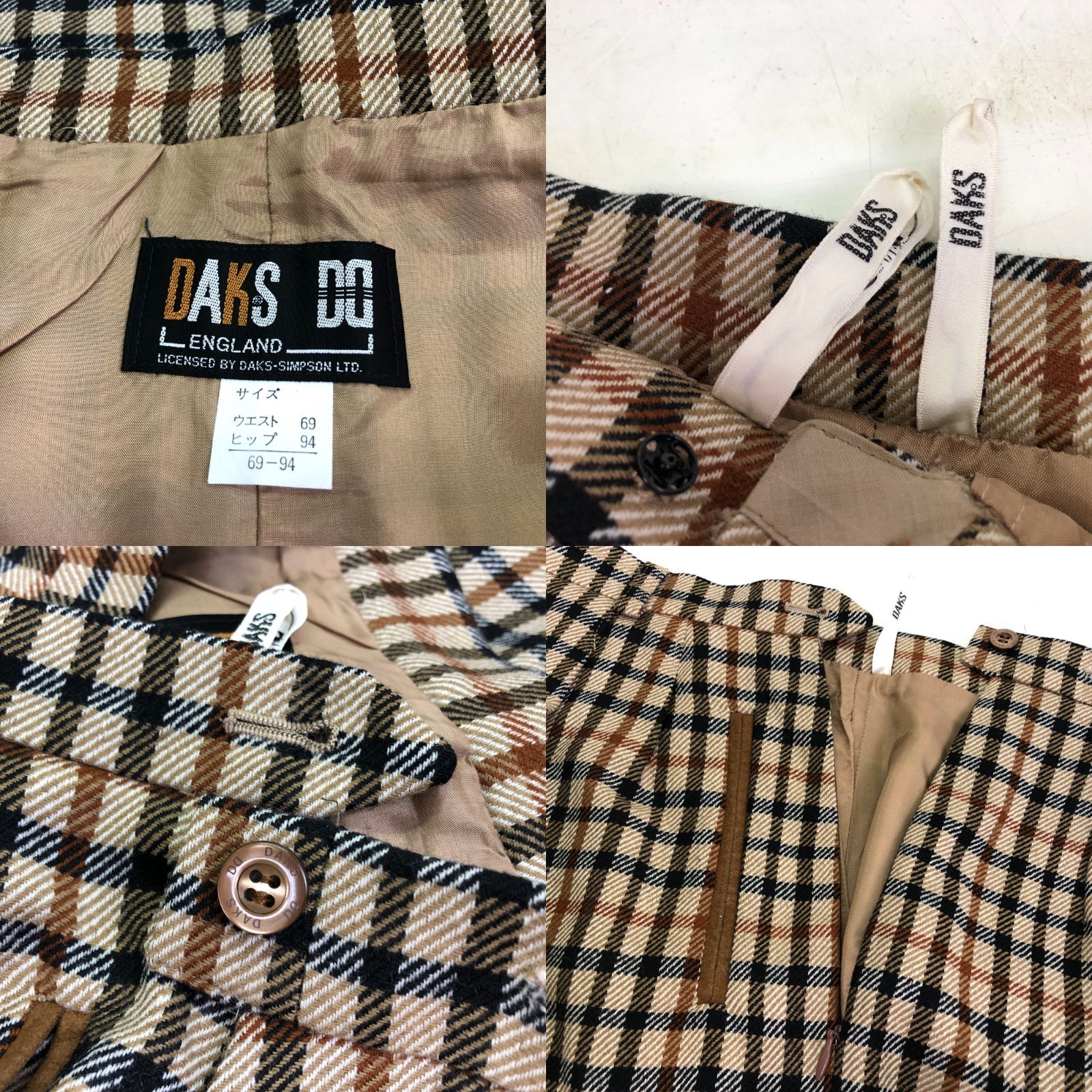 01m197 DAKS ダックス ニット切替チェック ジャケット＆スカート  