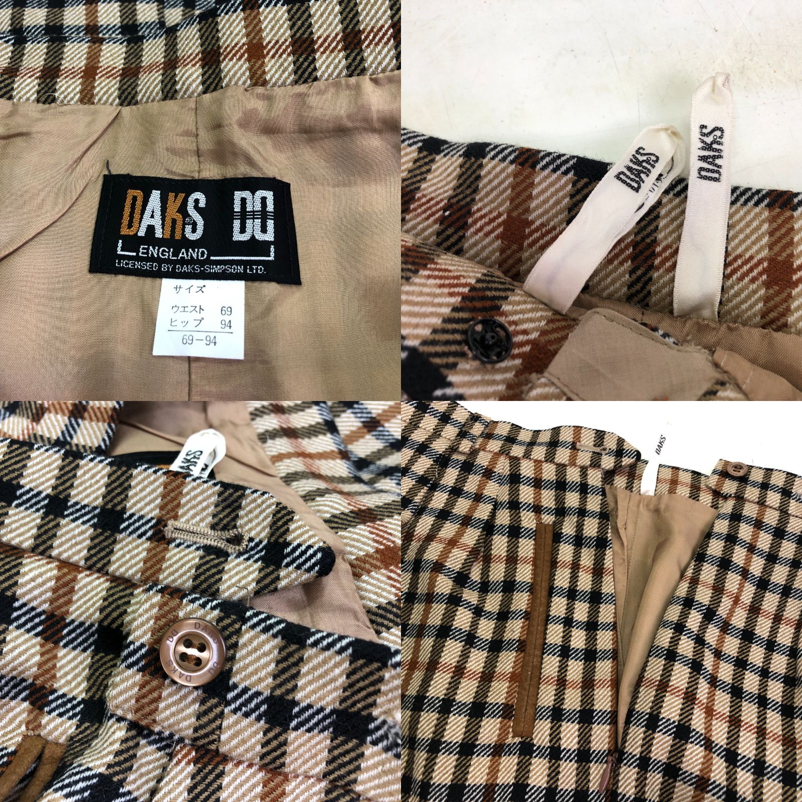 01m197 DAKS ダックス ニット切替チェック ジャケット＆スカート