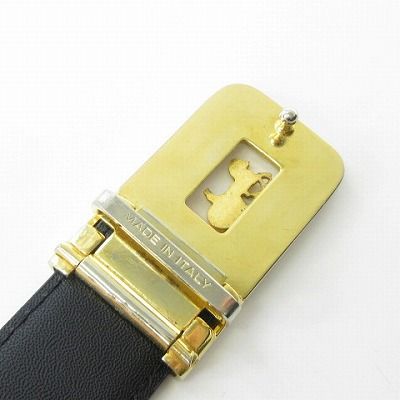 セリーヌ CELINE ヴィンテージ ベルトレザー 馬車金具 黒