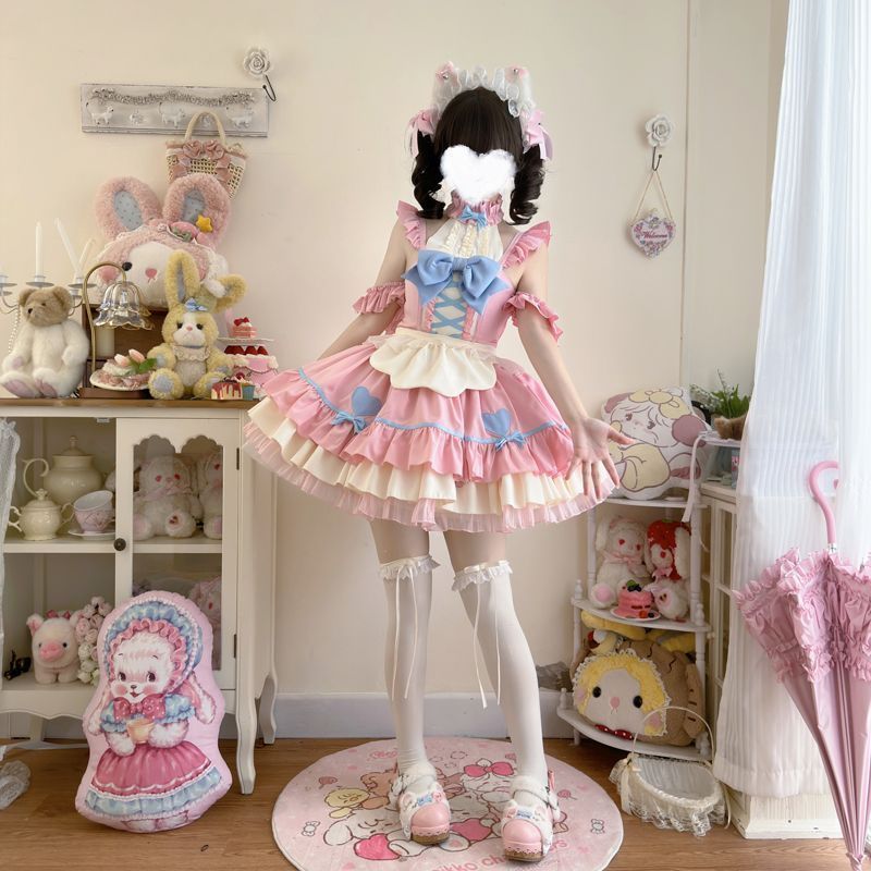 Lolita ニャー嬢 ロリータ ワンピース cos 夏 袖なし