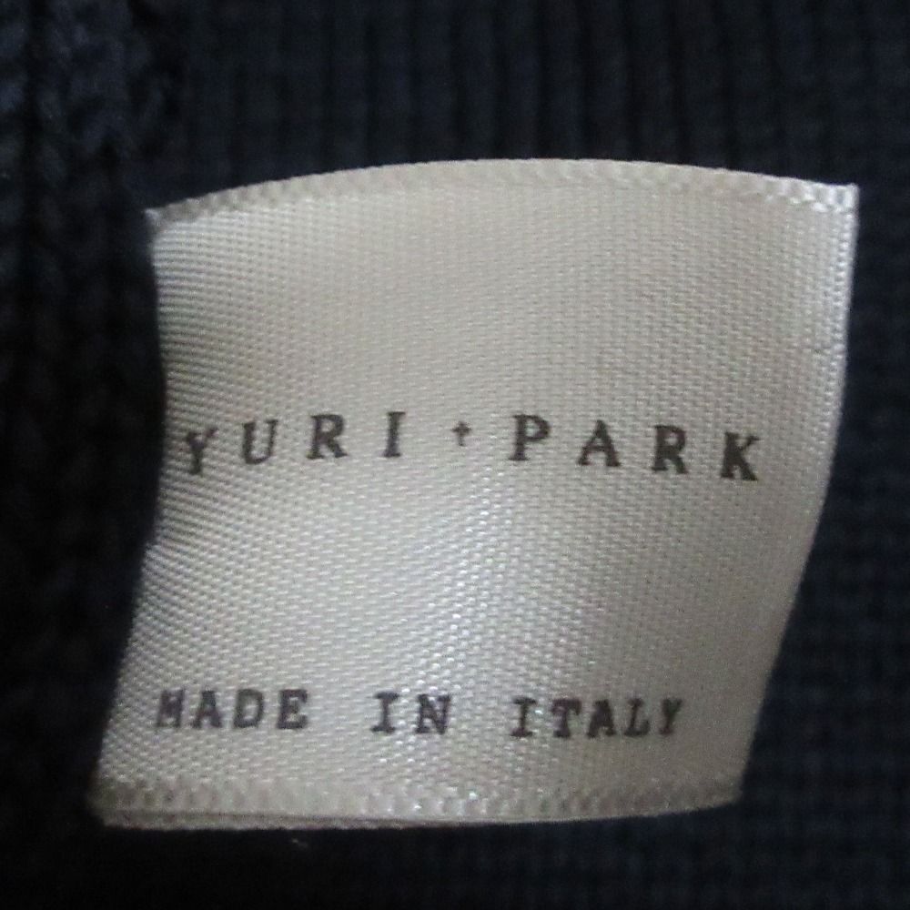美品 YURI PARK ユリパーク バックリボン コットンニット カーディガン ジャケット ネイビー レディース 古着 中古 美品 YURI PARK ユリパーク バックリボン コットンニット