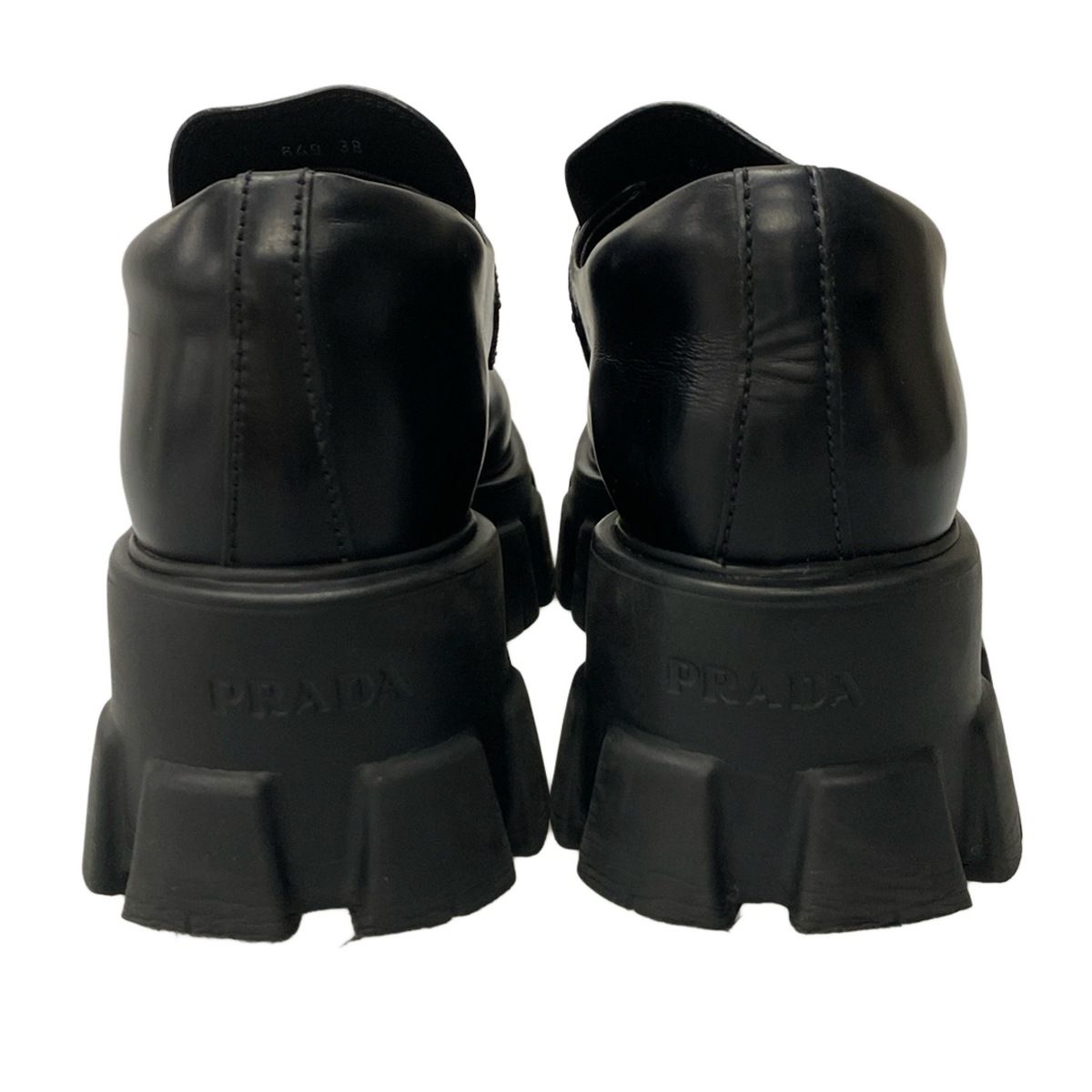PRADA(プラダ) ローファー 38 レディース - 黒 厚底 PRADA(プラダ) ローファー 38 レディース - 黒 厚底