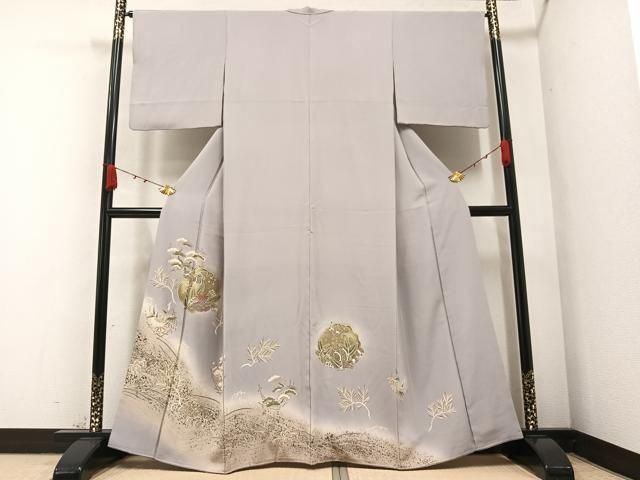 平和屋着物●豪華色留袖 友禅 駒刺繍 松竹梅宝尽くし文 暈し染め 金彩 正絹 AABA7865ph