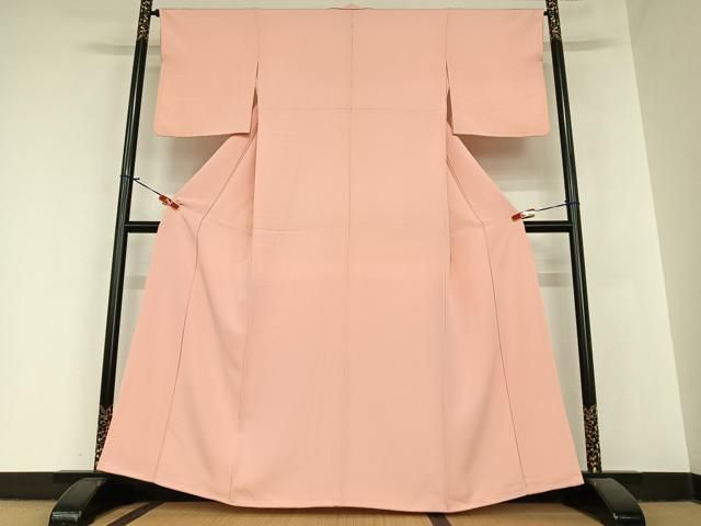 平和屋着物 上質な色無地 薄紅色 正絹 AABA8788zg