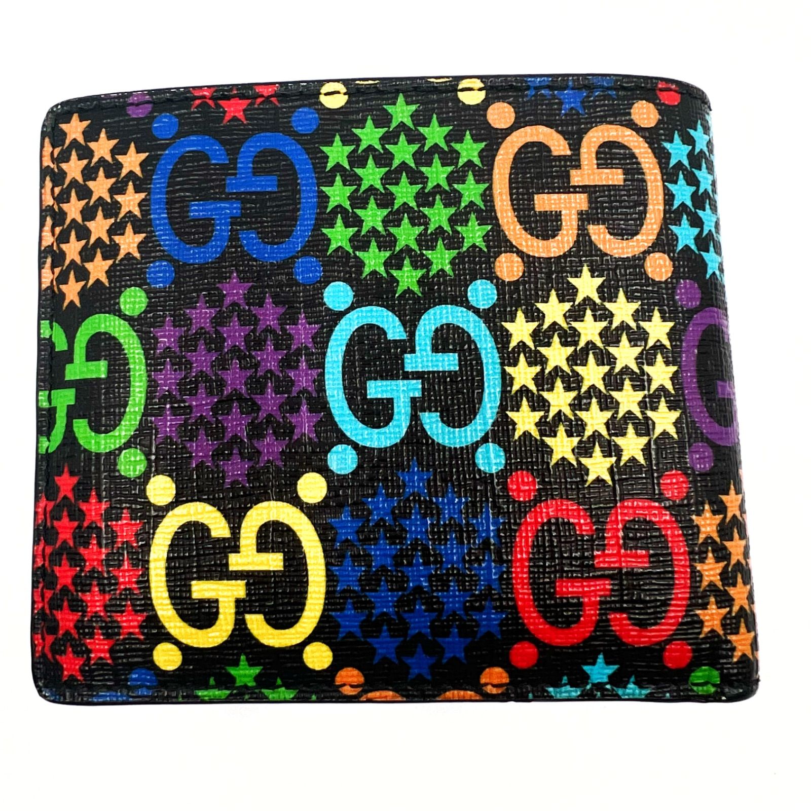 未使用級】GUCCI グッチ 二つ折り財布 GG柄 サイケデリック