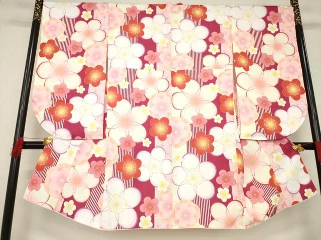 平和屋着物○小振袖 二尺袖 舞花文 洗える着物 AABB3233ck 平和屋