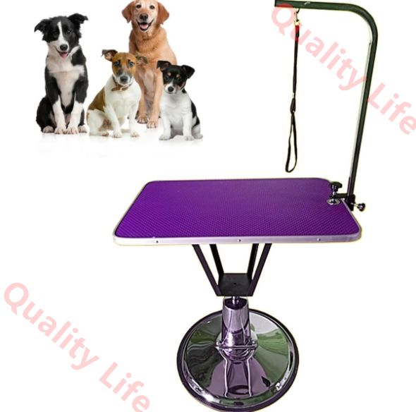 トリミングテーブル 回転式 方形油圧リフトテーブル トリミング台 ペットグルーミングテーブル 高さ調節78-92cm 犬 猫用 5色