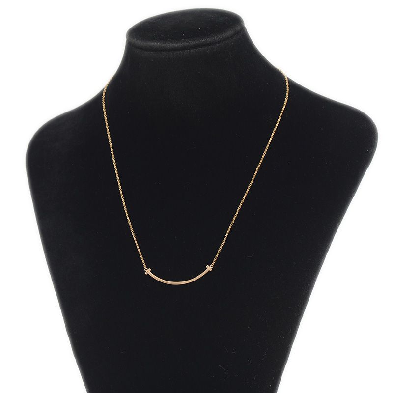 K18PG スマイル　ネックレス ティファニー Tスマイル ネックレス スモール K18PG - メルカリ