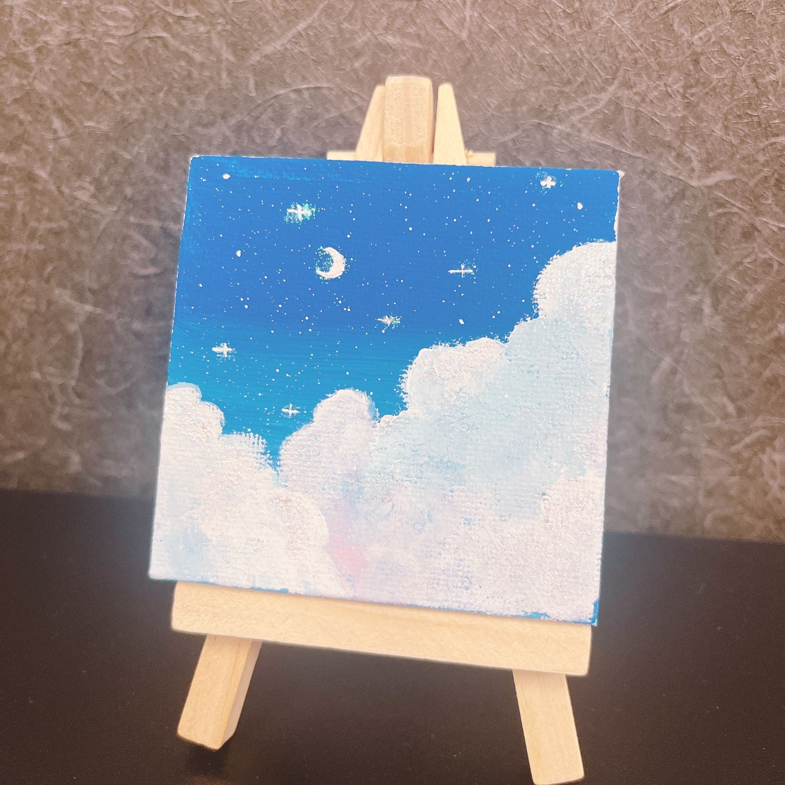 アクリル画 風景 インテリア 絵画 イラスト 空 キャンバス ミニサイズ