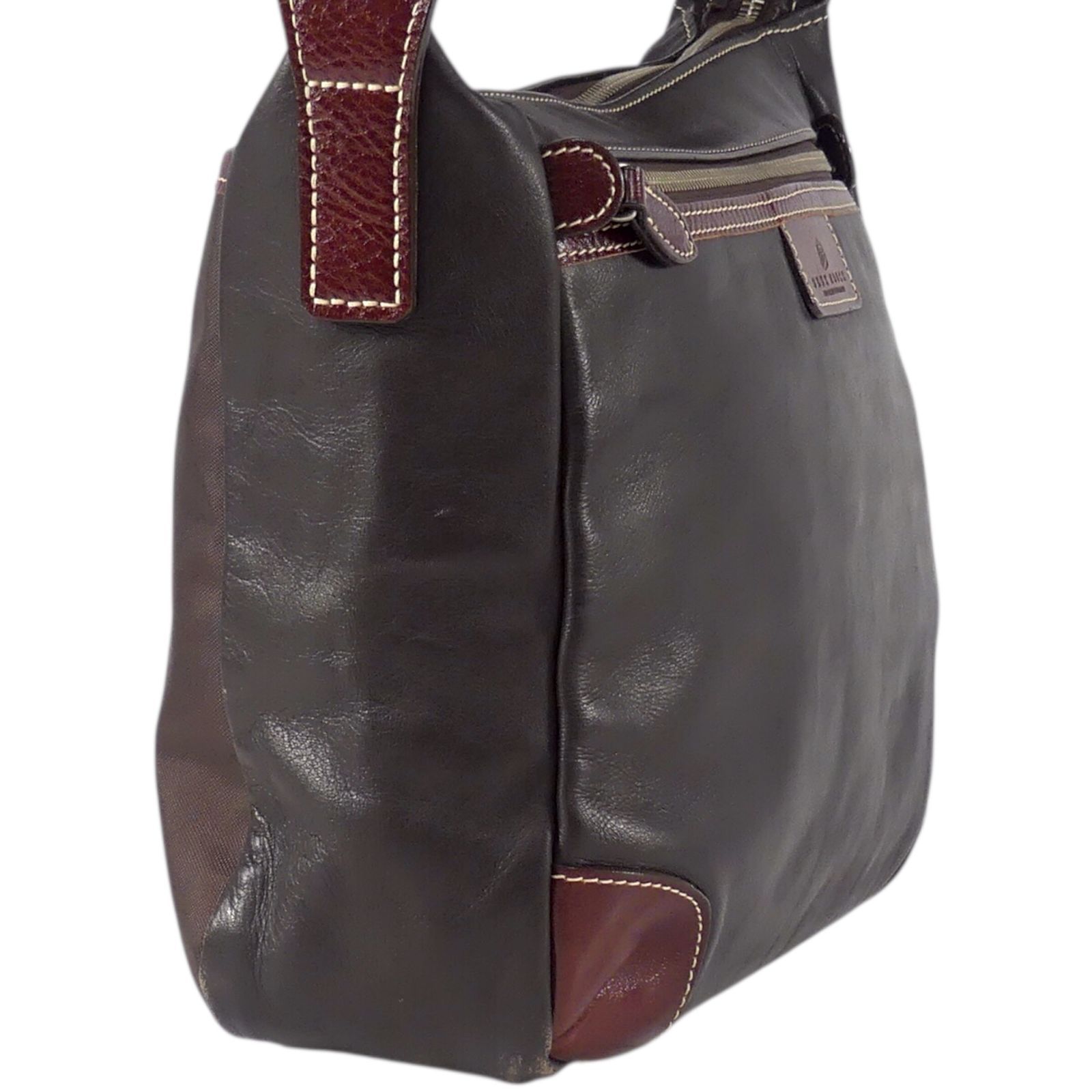 マントラタグ付きデュモンクス DEUX MONCX ダークブラウン レザー DEUX MONCX デュモンクス ショルダーバッグ 斜め掛け Samsonite