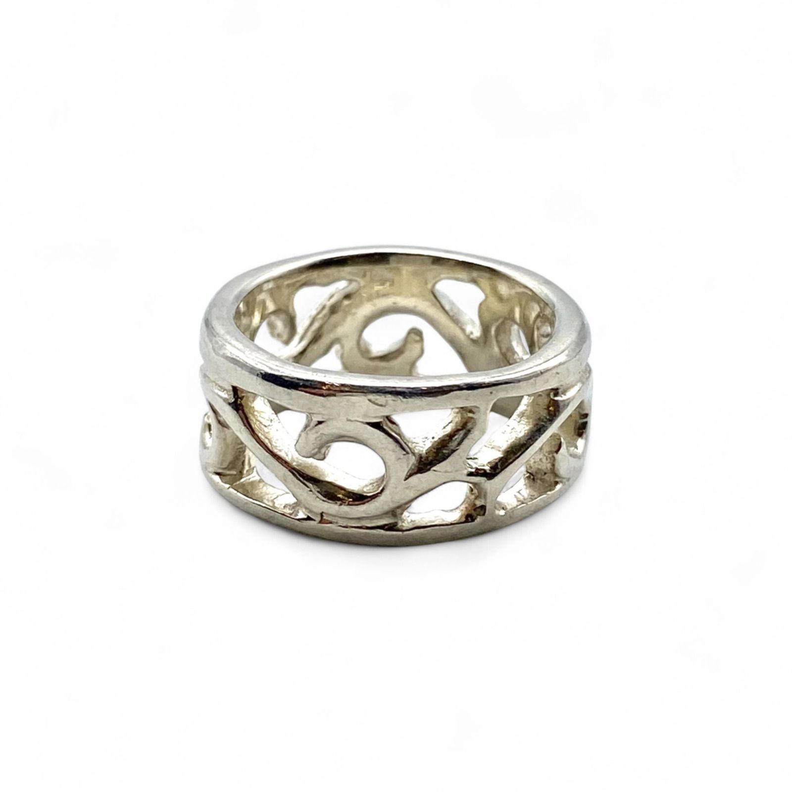 白銀の輝き 純銀 Silver 1000 刻印 00s Vintage Ring シルバー ヴィンテージ リング 14号 アラベスク ユニセックス