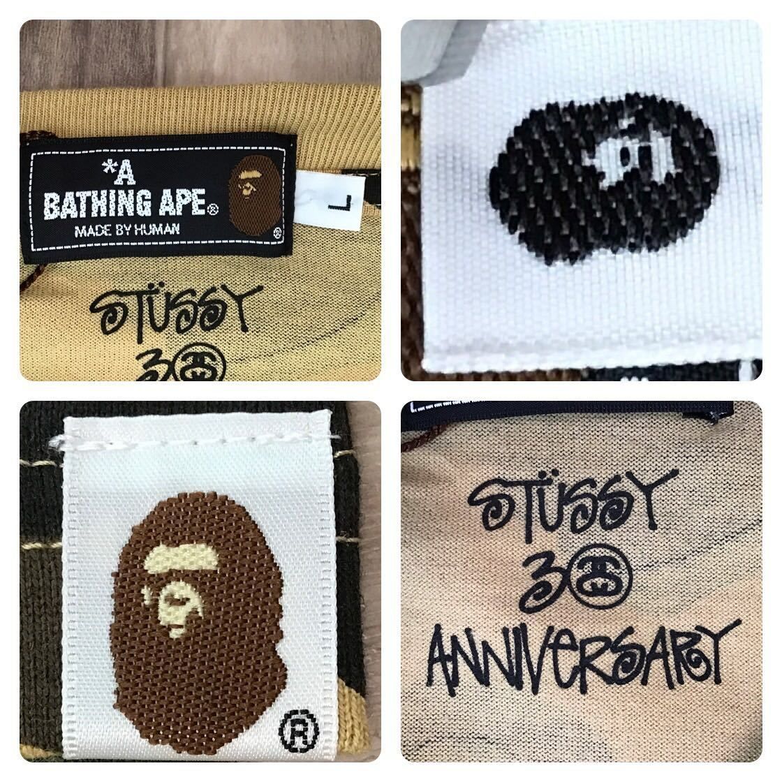 ☆新品☆ BAPE × STUSSY 30th World Tour Tシャツ Lサイズ a