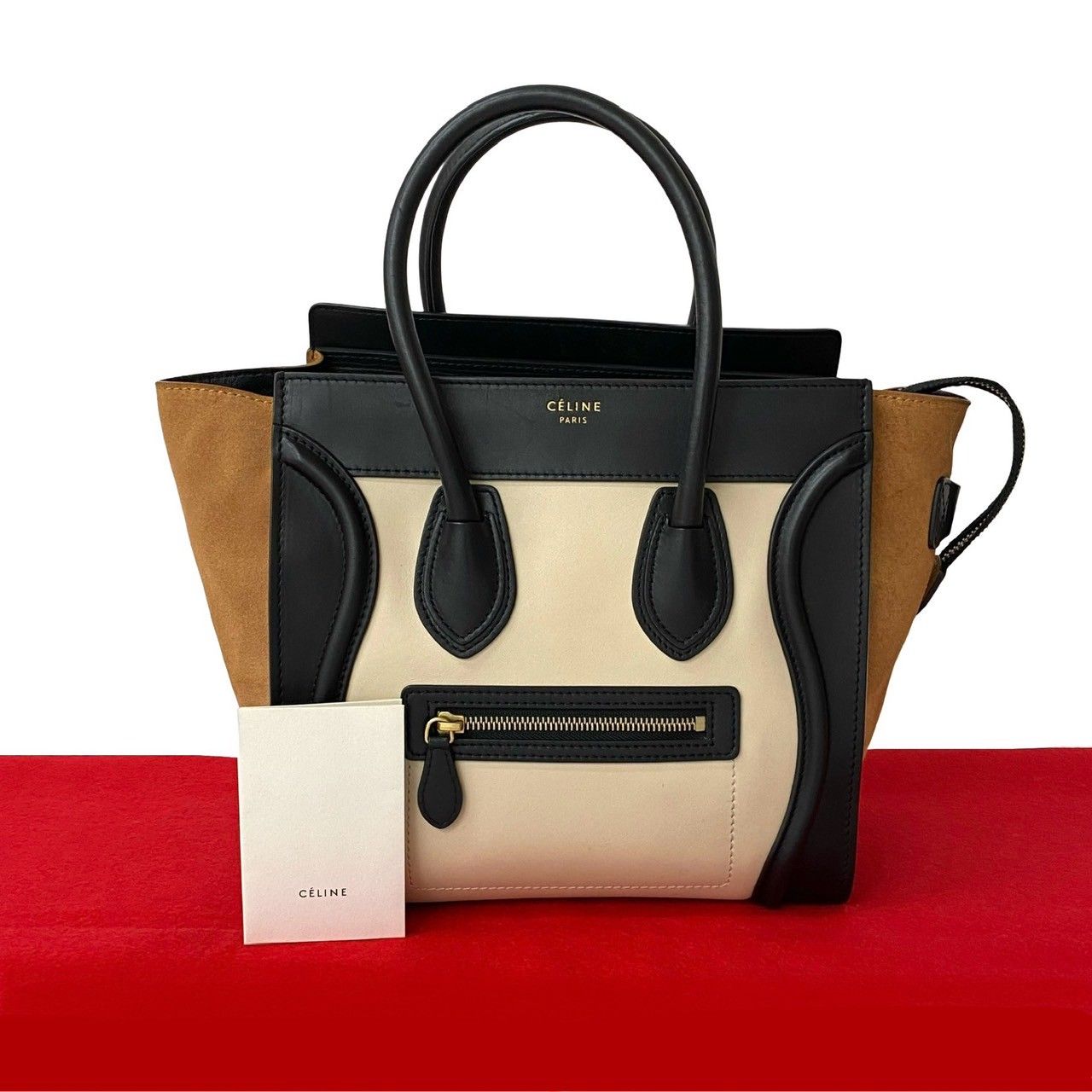 セリーヌ　ラゲージ　スウェード　レザー 極 美品 CELINE セリーヌ ラゲージ マイクロショッパー