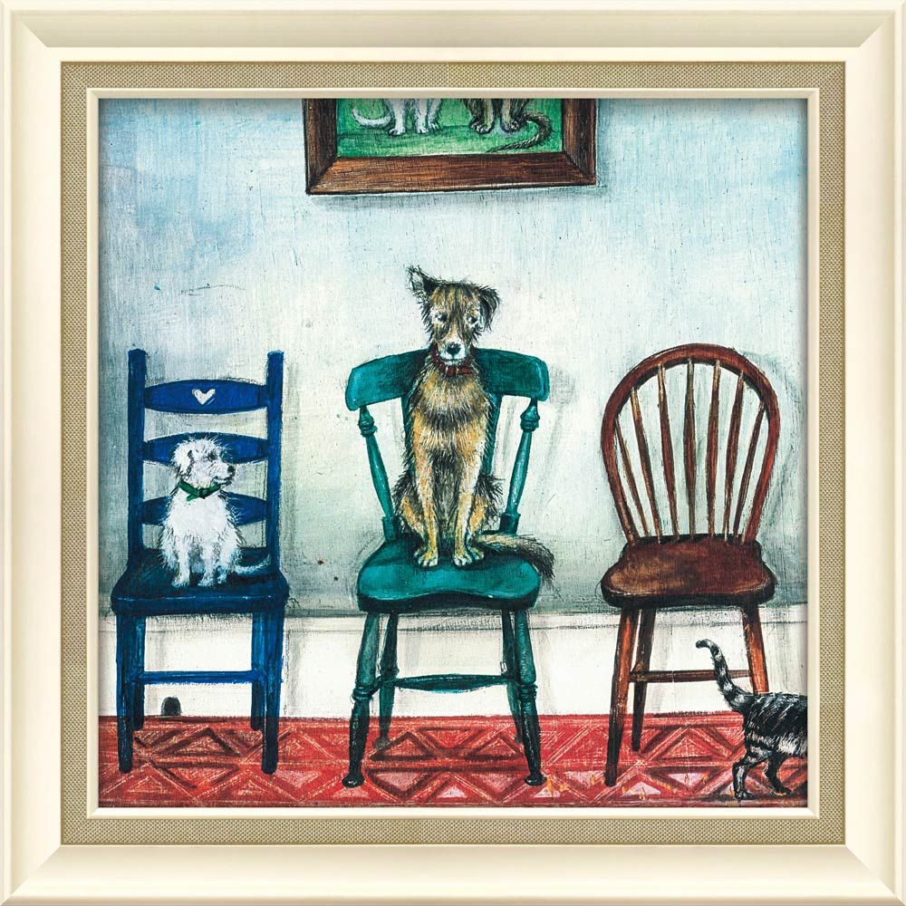 絵画 ジョー ラム「ミュージカル チェア」 額入り 壁に飾る かわいい