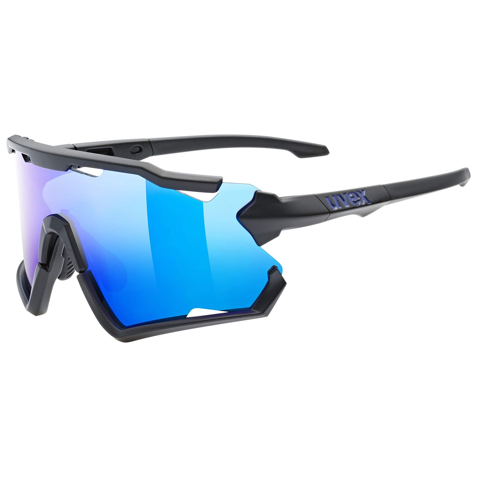 uvex ウベックス スポーツサングラス UV400 くもり止め ミラーレンズ 自転車|アウトドア sportstyle 228 ブラックマット ミラーブルー