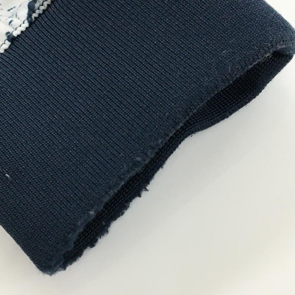 美品】ピン ジップパーカー ネイビー×グレー 総柄 ロゴ刺しゅう