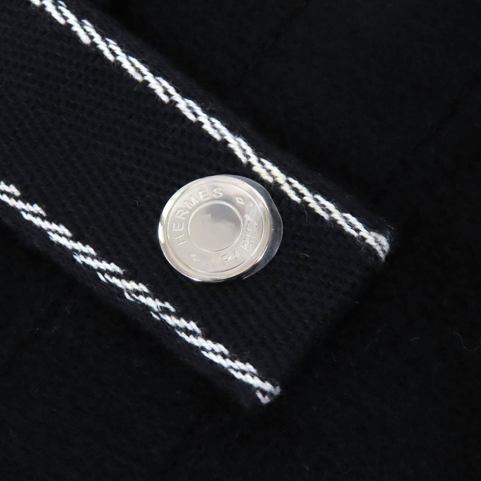 極美品△HERMES エルメス カシミヤ100％ セリエボタン ロング ジレ