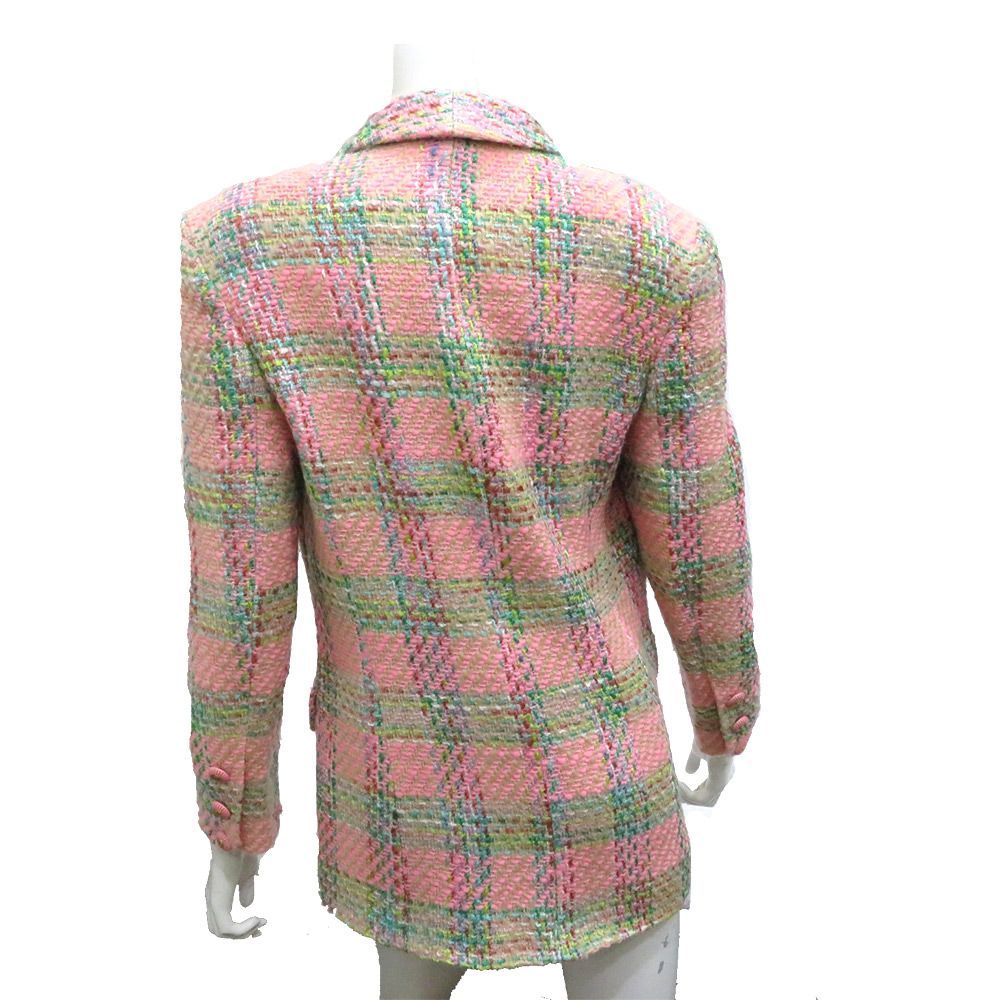 希少】CHANEL シャネル ツイードジャケット ピンク ココボタン