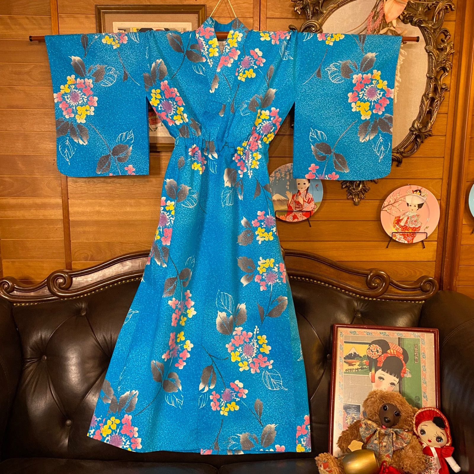 浴衣 ハンドメイド リメイク ワンピース ドレス 編み上げ