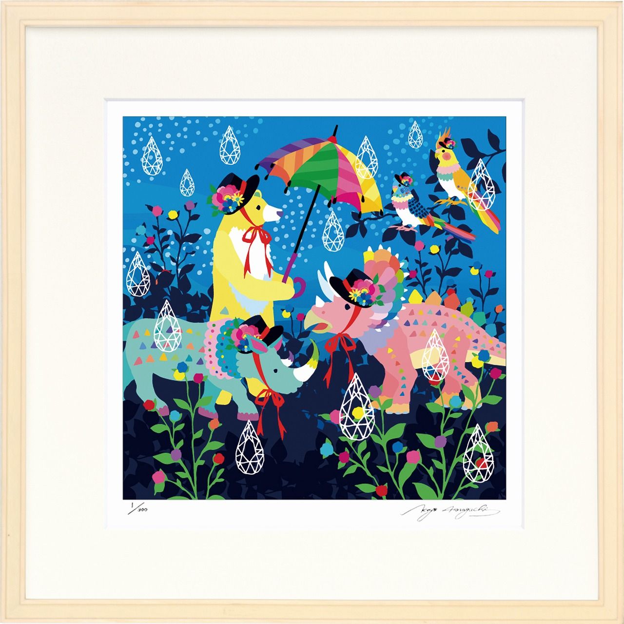 北海道の可愛い動物 A4写真プリント ガラス入り額装 ～ぴょこん