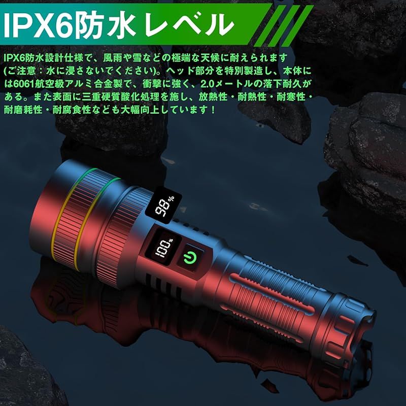 懐中電灯 led【2024最新登場 記憶機能 大液晶画面デジタル残量表示